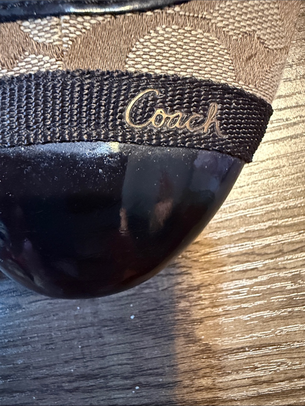 Coach Brown and Black Signature Canvas Ballet Flats - Picture 5 of 5